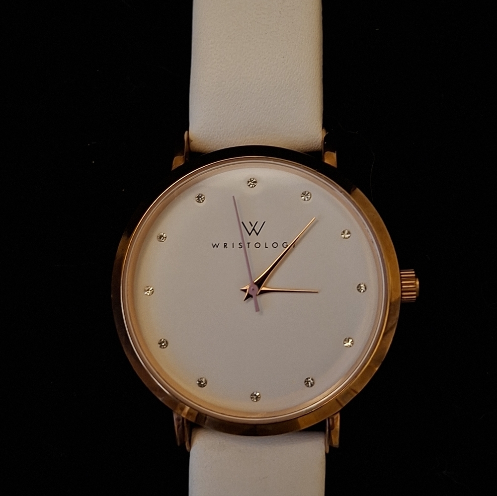 Wristology "Olivia" Watch In White With Leather Band.